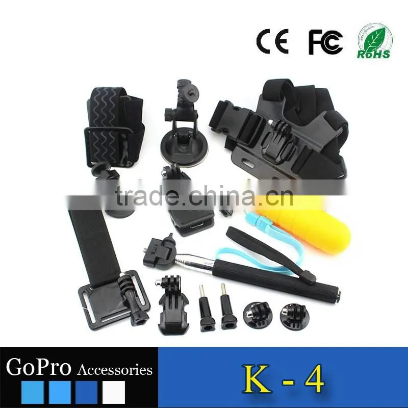 2016 hot selling factory price Gopros accessories used for gopros heros 4 accessories kit mount