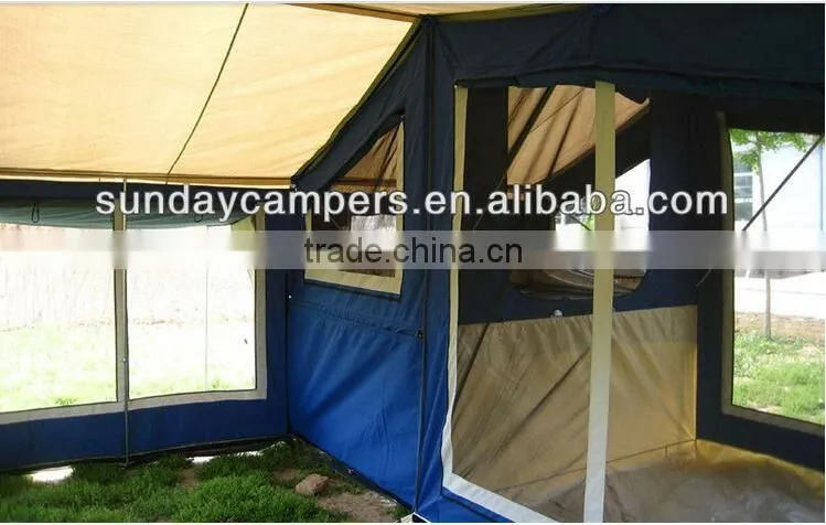 Extra large canvas folding camping trailer tents for sale factory direct selling