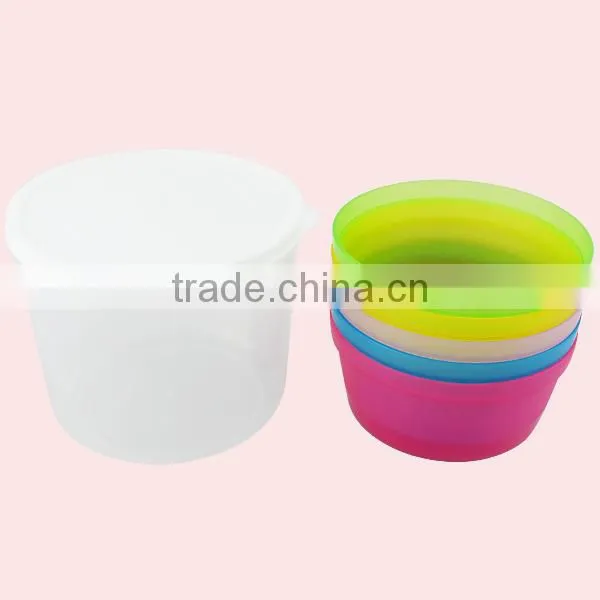 Colorful Plastic Salad Bowl 5 Pcs Travel Bowl