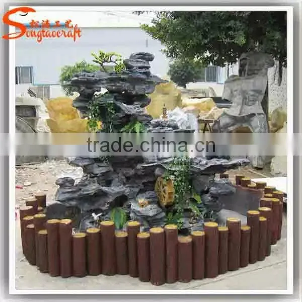 2015 home decor indoor fiberglass artificial rock waterfall lowes water fountains