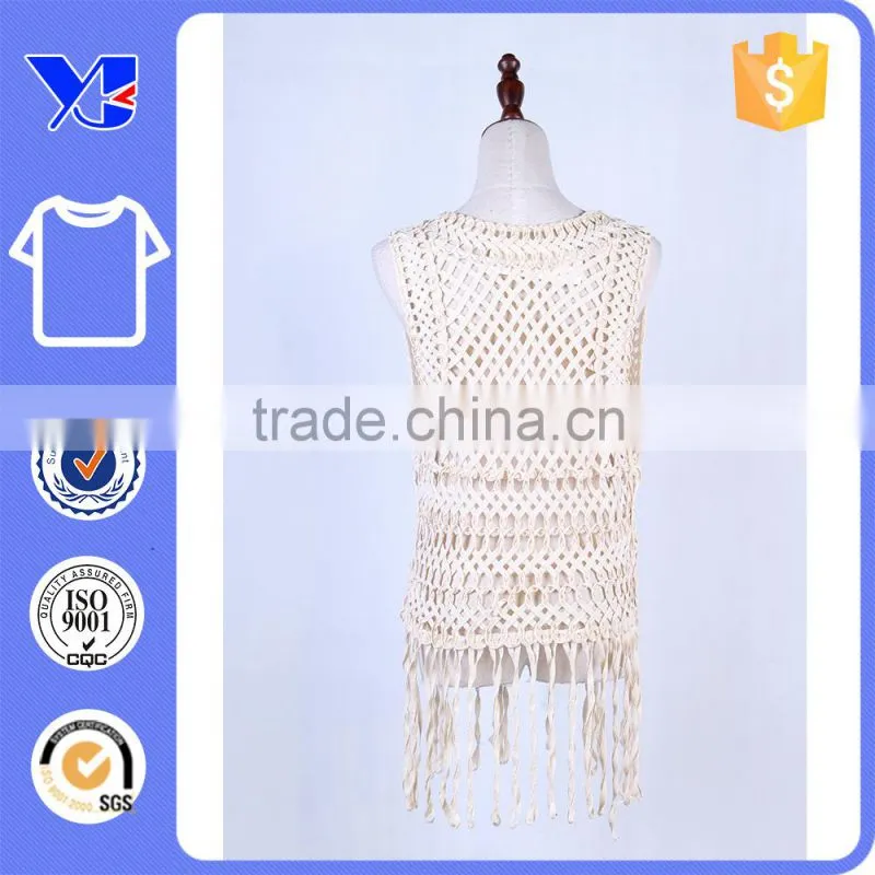 Crochet cootton fringes botton butterfly tie trendy transparent handmade coat