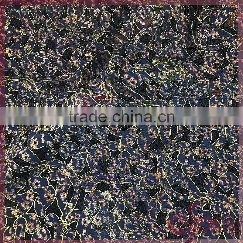 Jacuqard floral design metallic wholesale swiss lace fabric for dress/ tops
