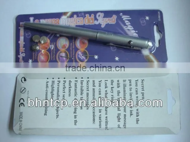 BHN009 Promotional Gifts Plastic Spy Magic UV Pen with Led UV Light