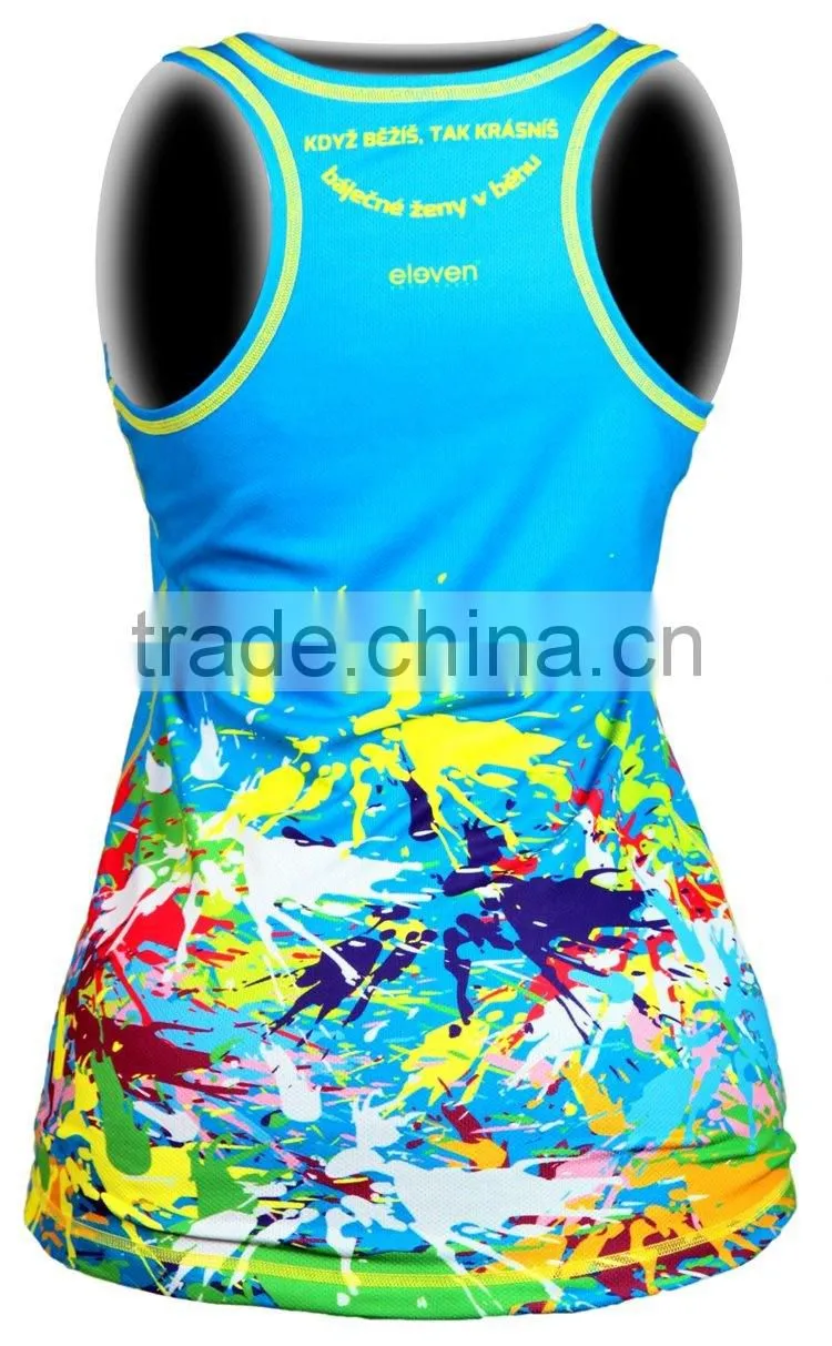 Wholesale ladies running singlets, comfortable and wicking mositure running tanks