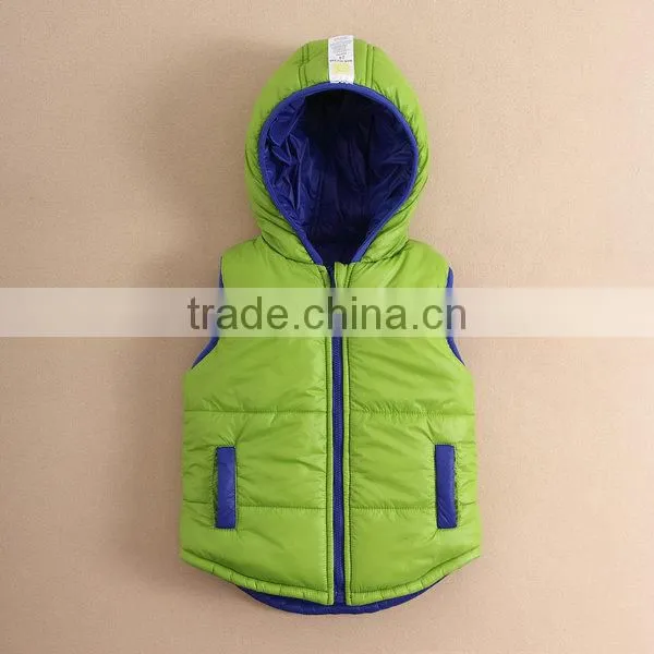 Wholesale mom and bab infant and toddler jackets, two sides wear kids boys vest winter