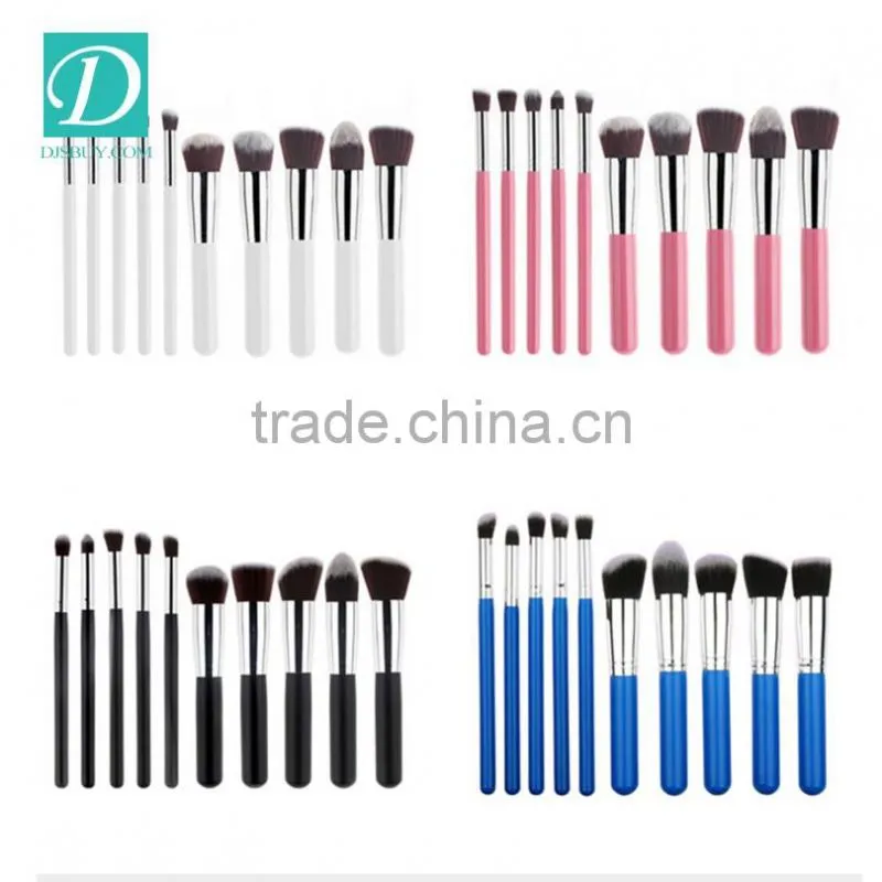 Black Wood Oval Handle Makeup Brushes