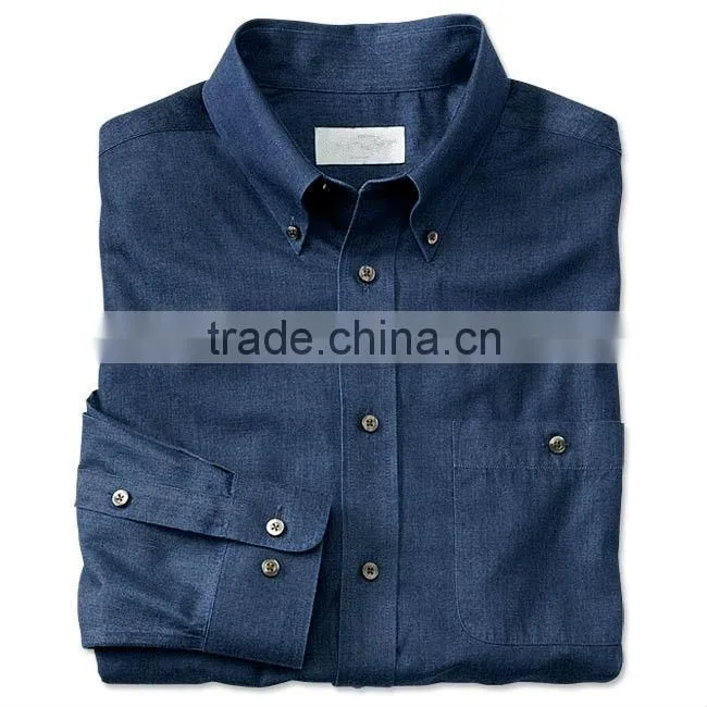 2016 men's Pure Cotton Denim/cowboy casual Shirts