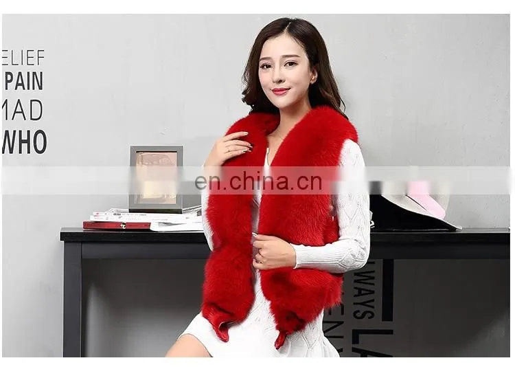 2017 New Fashion Sleeveless Outerwear Real Fox Fur Vest for Women