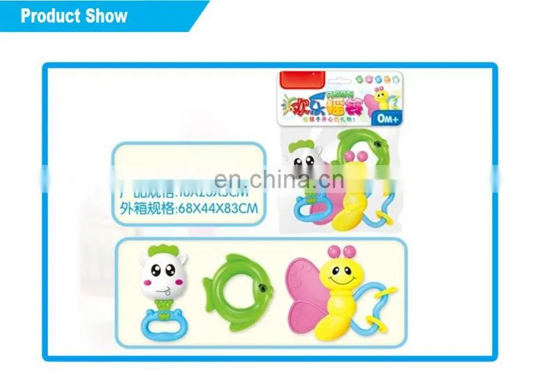 Promotional gift plastic baby rattle learning toy