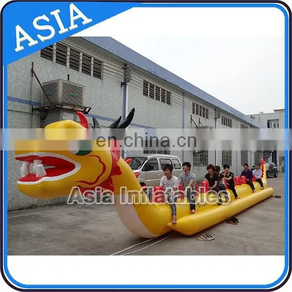 Super long 0.9mm PVC inflatable dragon boat Inflatable banana boat for 10 people