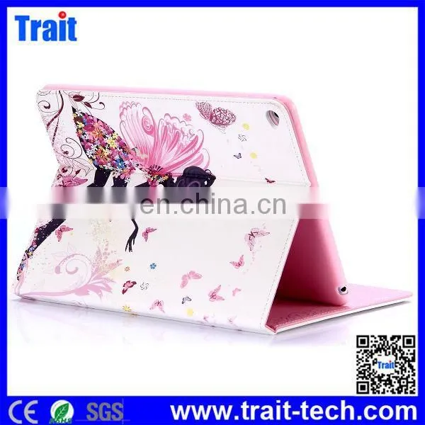 2015 New fashion Magnetic Buckle Cute Girl Diamond Studded Leather Case for iPad Air2