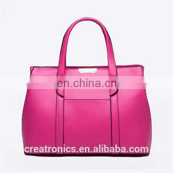 CR Sample available fashion pu leather material large-capacity portable long handle zipper blue colors high quality shoulder bag