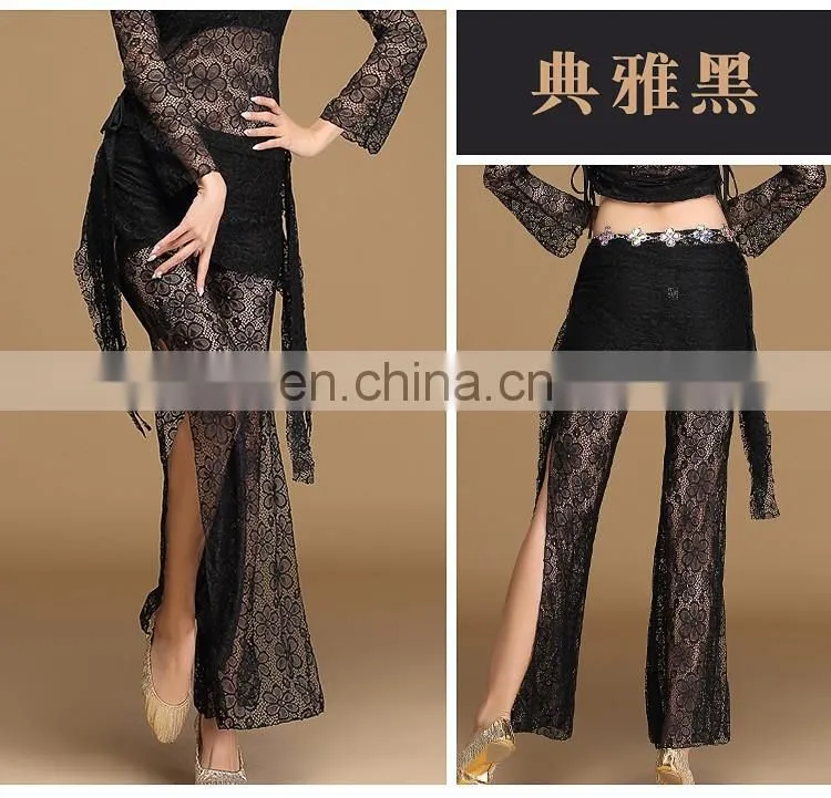 K-4050 Sexy beautiful lace belly dance pant trousers with hip scarf