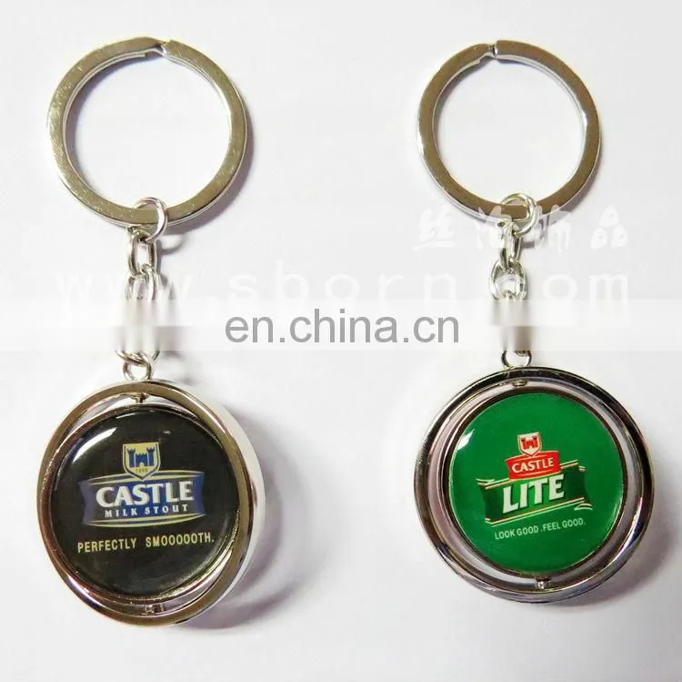 Custom fancy metal basketball shape keychain with epoxy logo
