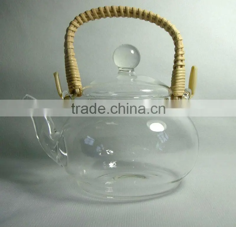 Clear Glass teapot/coffee pot with filter and handle, 600ml