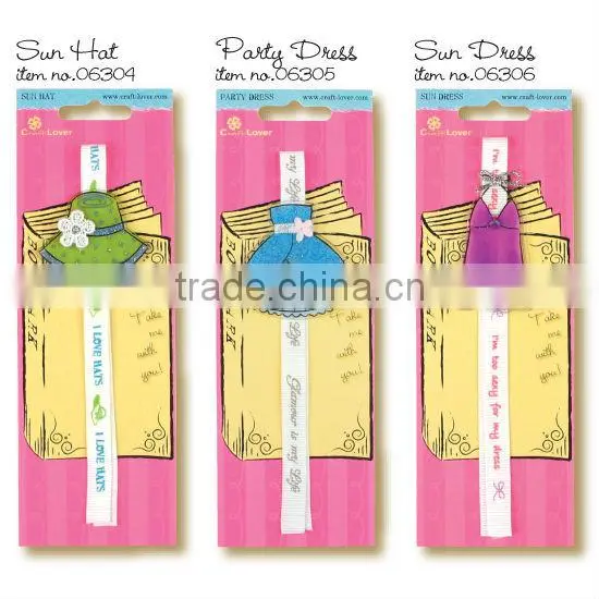 Promotional Decoration Fashion Icons Girl Ribbon Bookmark