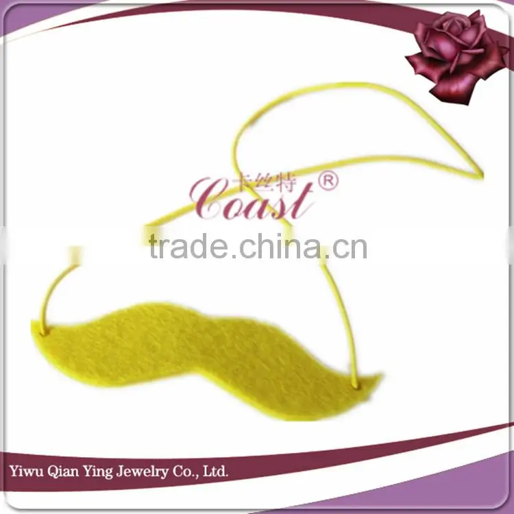 wholesale beautiful color mini party fake handlebar beard moustache with elastic for ladies