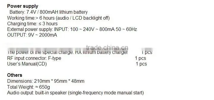 RY-S110 CATV Cable TV Handle Digital Signal Level Meter DB Tester 46~870MHz