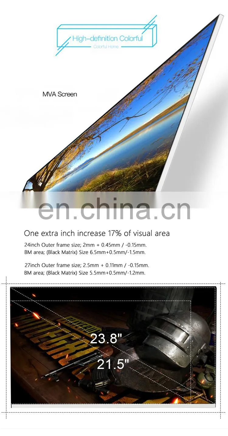 27 Inch Led Monitor Computer FHD Curved Monitor Desktop Gaming Display Full HD 1080P 4K 60HZ 1ms