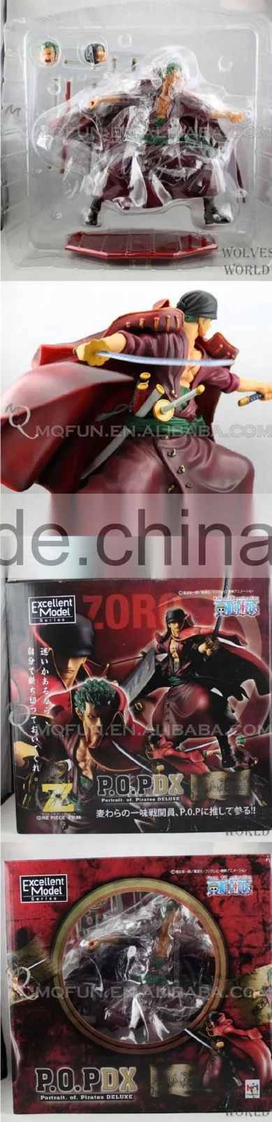 MINI QUTE 23 cm pirate Japanese anime one piece action figure Roronoa Zoro Solon change head brinquedos boys in box NO.MQ 071