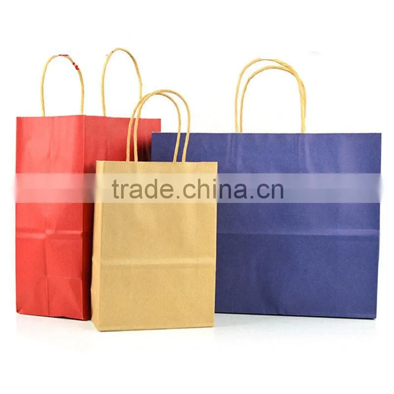 Promotional printed gift bags flat bottom brown kraft paper bag