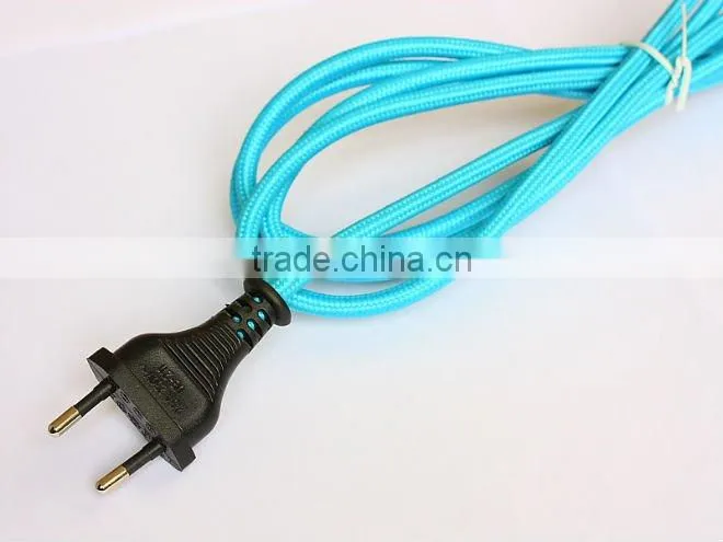 Lamp braided power cable power cord