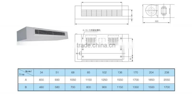 Hot products and low price wall mounted Fan Coil Unit for central air-conditioner