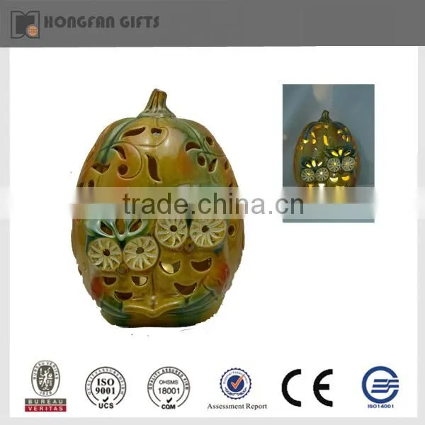 Fashion LED halloween ceramic lighted pumpkins