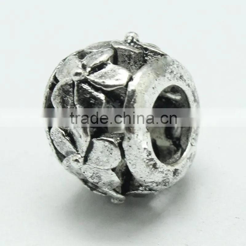 Pdora Jewelry Accessories Hanging Metal Beads, Handmade Zinc Alloy Beads with Large Hole