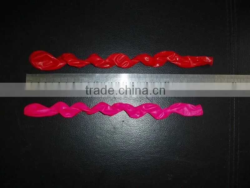 Screw shape latex ballons
