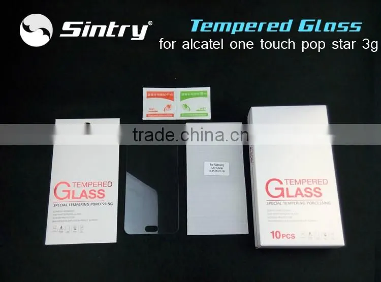 NEW!!!!High permeability tempered glass screen Transparent tempered glass screen protector for alcatel one touch pop star 3g