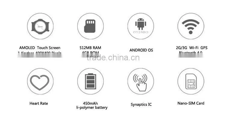 X5 touch screen mobile phone watch android wifi mt2601 smart watch