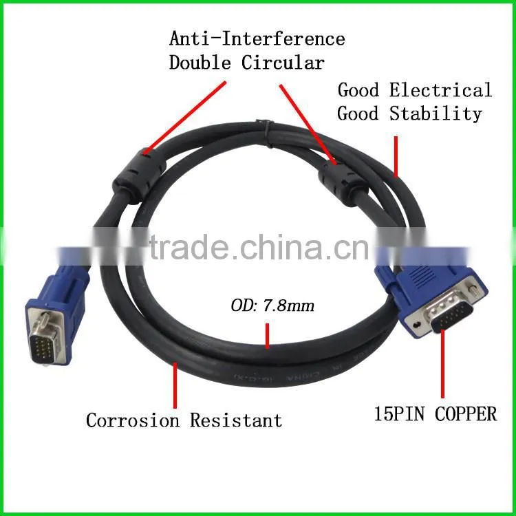 Shenlantuo Factory outlet 3+6 VGA Cable Male to Male 15pin high quality 20m vga cable for projector computer laptop monitor LCD