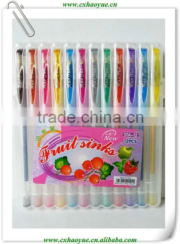 New arrival high quality 12 colors gel pen