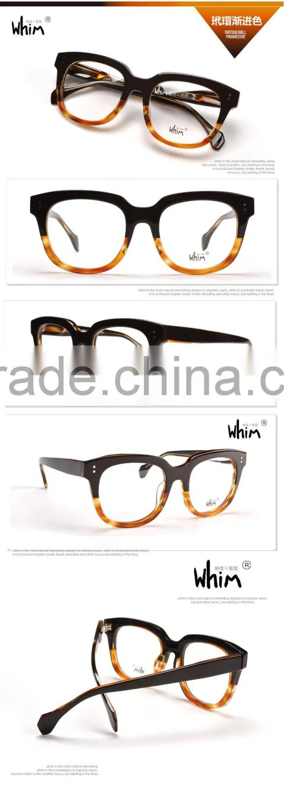 WHIM Retro Round Full Frame Handmade Acetate Glasses Frame