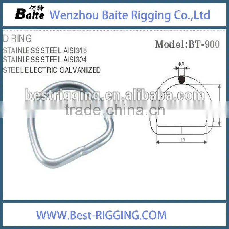 Zinc plated baite rigging welded D ring susan rigging manufacturer