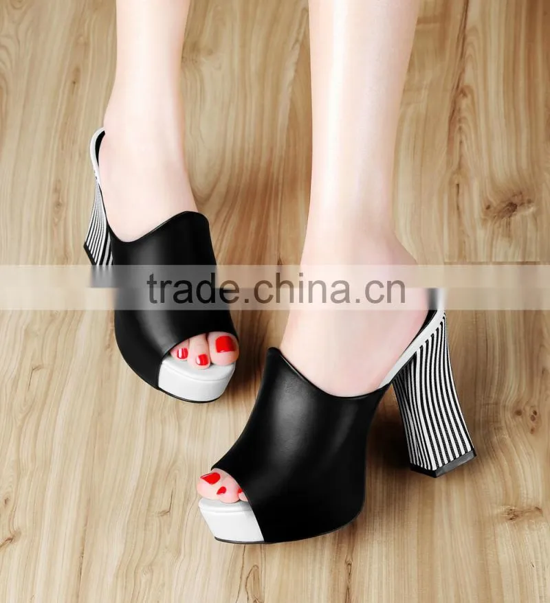 girls sebra-stripe latest high heel ladies dress shoes