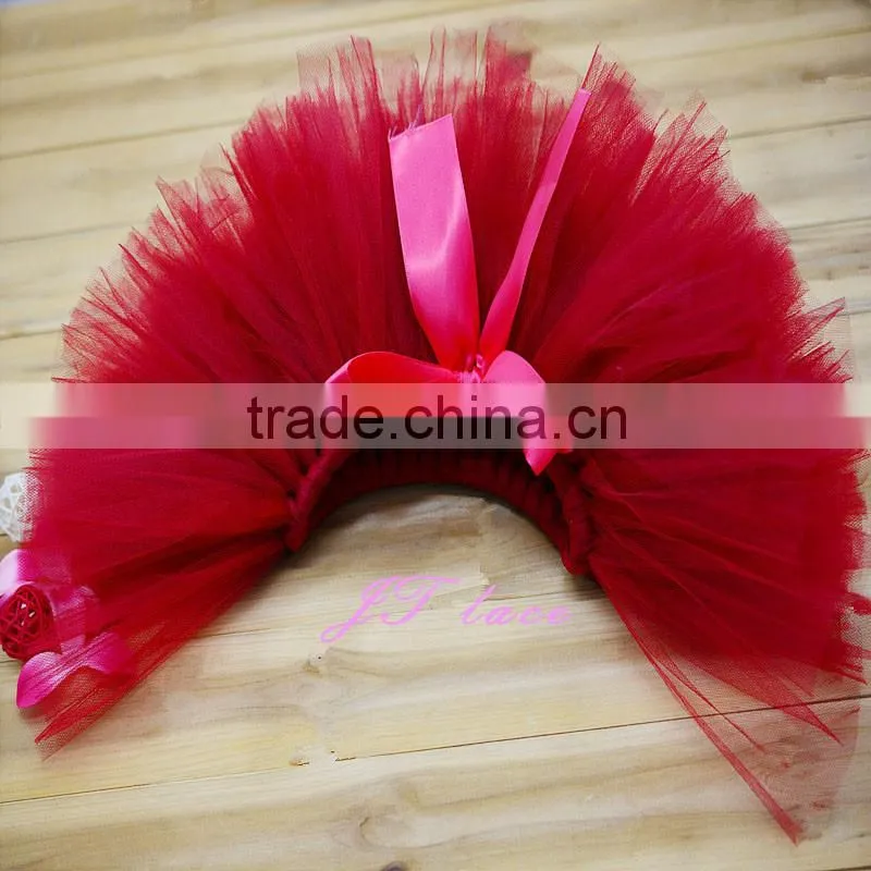 Newborn tutu set - baby girls - Maroon and matching flower headband - with pearls rhinestones