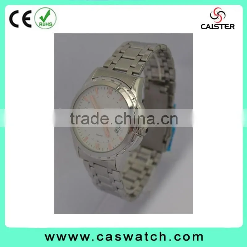 2016 senior quality men's watch, stainless steel watch with date window, fancy light Hands gent's watch