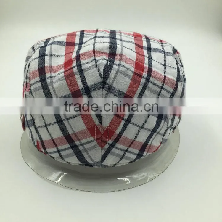 custom promotional check cotton ivy hat