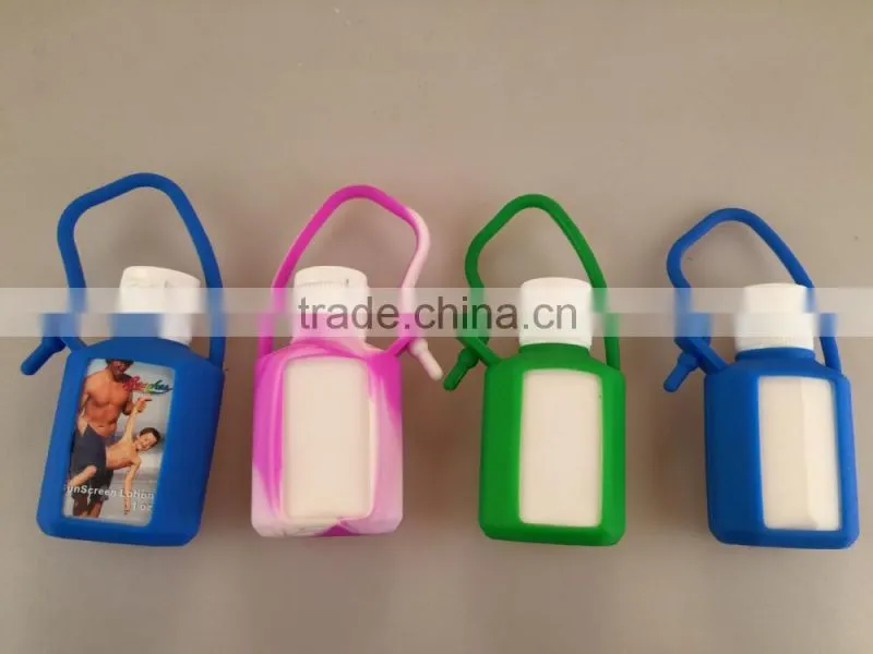 JS-03006A 2015 new design organic sunscreen lotion 15ml with silicon holder