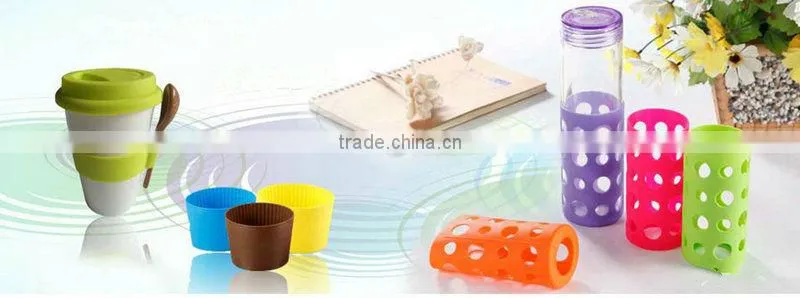 Eco-friendly silicone sleeve for coffee cup , heat resistant and anti-slip cup sleeve