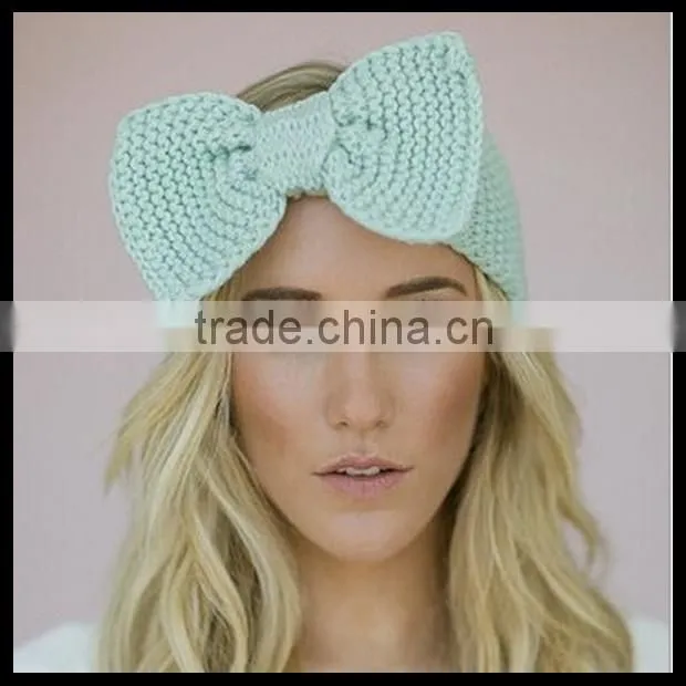 Knitted Headband, Bow Ear Warmer, Women's Fall Headband, Stocking Stuffer, For Her, Mini Knitted Bow Headband in multi color