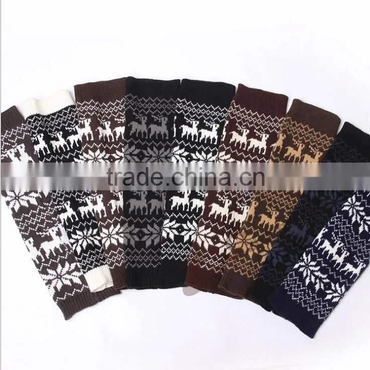 Christmas Deer Knitted Leg Warmers Leg Warmers in Camel Boot Topper Christmas Gift Soft Knitted Socks Woman Fashion Winter