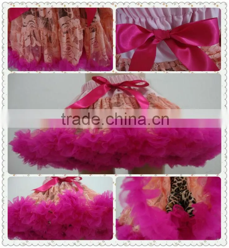 New arrival !! Lovely black princess lace chiffon petti skirt with bow and ruffle
