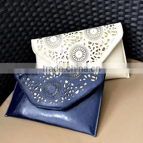 laser hollow clutch bag woman wallet guangzhou bag factory