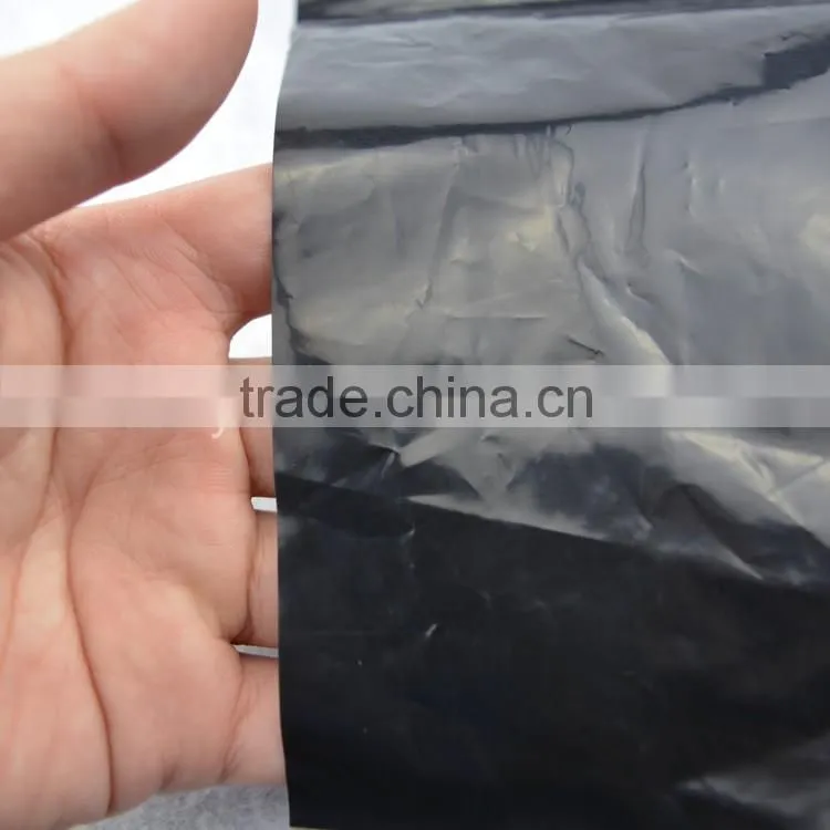 shock resistant PE black garbage packing bag , rubbish bag with custom logo