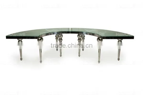 full circle wedding half round stainless steel wedding moon dining table