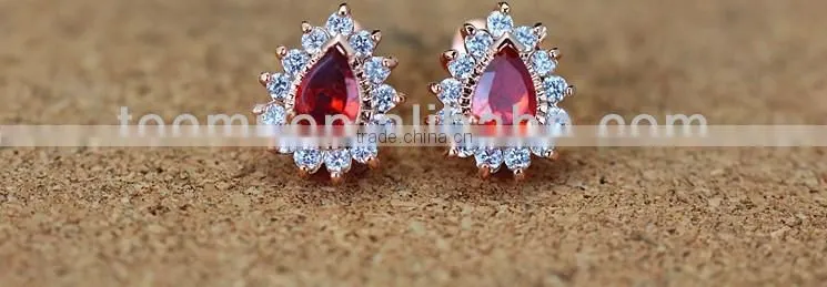JINSE Red Stone Earrings