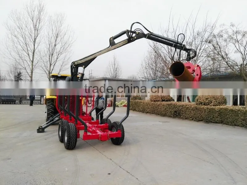 ATV timber trailer with crane/log trailer with grapple ZM3004